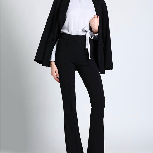 Black Boot Cut Pants with Tailored Fit and Mid Rise Waist ( work pants ) - Picture 2 of 4